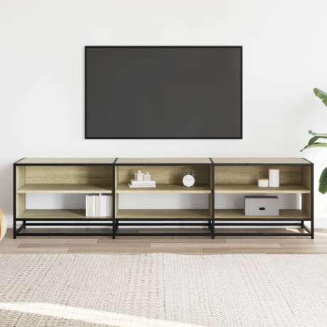 vidaXL Tv-meubel 18x40x46 cm bewerkt hout sonoma eikenkleurig afbeelding3 - 1