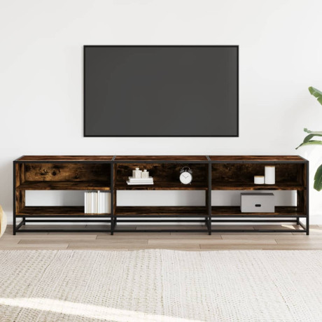 vidaXL Tv-meubel 180x40x46 cm bewerkt hout gerookt eikenkleurig afbeelding3 - 1