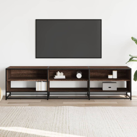 vidaXL Tv-meubel 180x40x46 cm bewerkt hout bruin eikenkleurig afbeelding3 - 1