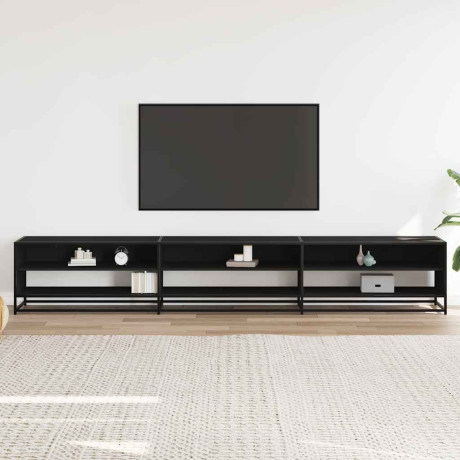 vidaXL Tv-meubel 270x40x46 cm bewerkt hout zwart afbeelding3 - 1