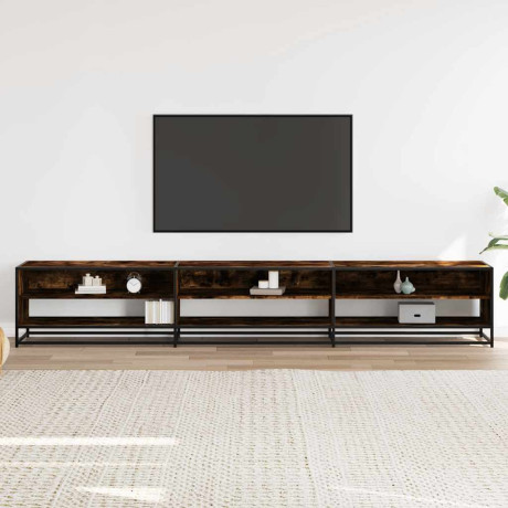 vidaXL Tv-meubel 270x40x46 cm bewerkt hout gerookt eikenkleurig afbeelding3 - 1