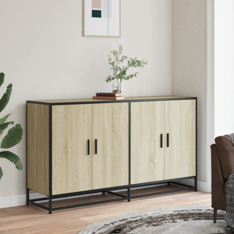 vidaXL Dressoir 134x35x76 cm bewerkt hout sonoma eikenkleurig afbeelding3 - 1