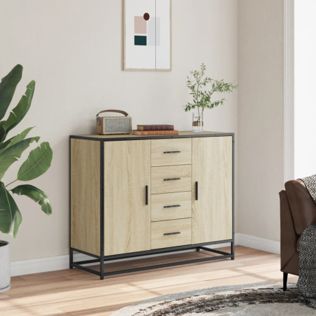 vidaXL Dressoir 92x35x76 cm bewerkt hout sonoma eikenkleurig afbeelding3 - 1