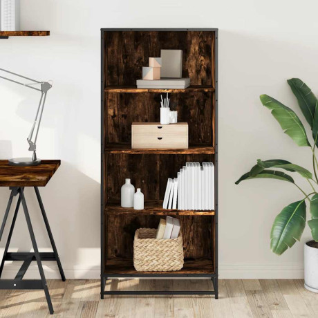 vidaXL Boekenkast 60x35x139 cm bewerkt hout gerookt eikenkleurig afbeelding3 - 1