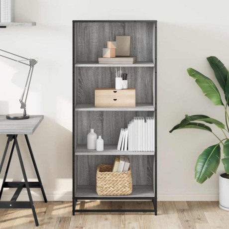 vidaXL Boekenkast 60x35x139 cm bewerkt hout grijs sonoma eikenkleurig afbeelding3 - 1
