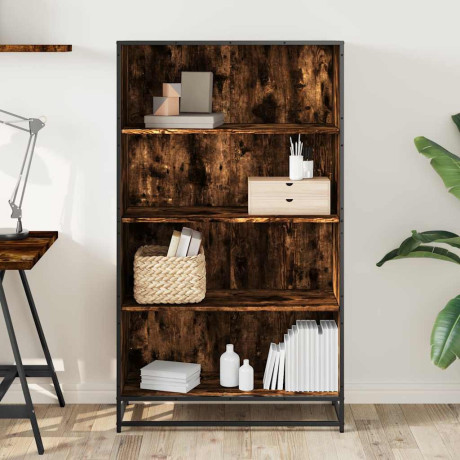 vidaXL Boekenkast 80,5x35x139 cm bewerkt hout gerookt eikenkleurig afbeelding3 - 1