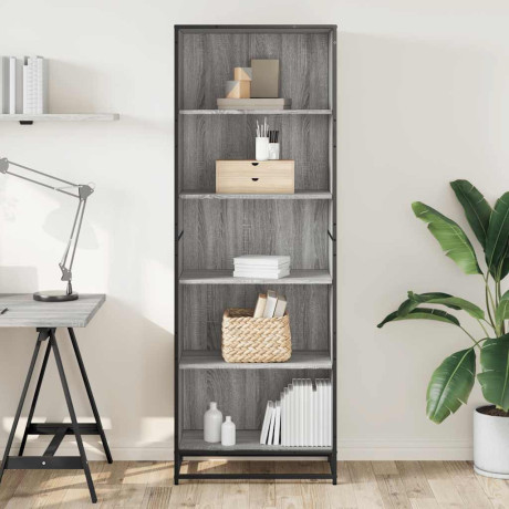 vidaXL Boekenkast 60x35x170,5 cm bewerkt hout grijs sonoma eikenkleur afbeelding3 - 1