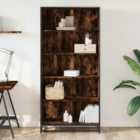 vidaXL Boekenkast 80,5x35x170,5 cm bewerkt hout gerookt eikenkleurig afbeelding3 - 1