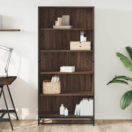 vidaXL Boekenkast 80,5x35x170,5 cm bewerkt hout bruin eikenkleurig afbeelding3 - 1