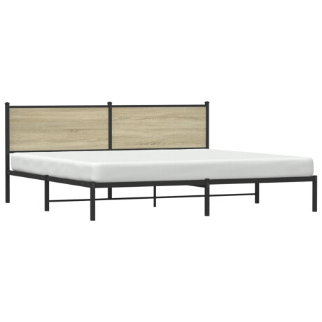 vidaXL Bedframe zonder matras metaal sonoma eikenkleur 200x200 cm afbeelding3 - 1