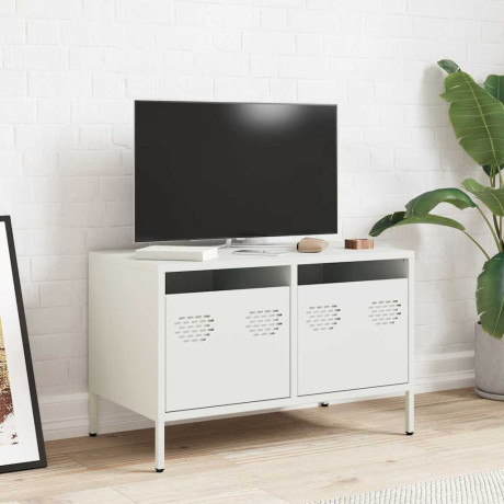 vidaXL Tv-meubel 68x39x43,5 cm koudgewalst staal wit afbeelding3 - 1