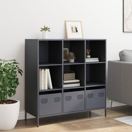 vidaXL Hoge kast 101,5x39x103,5 cm staal antracietkleurig afbeelding3 - 1
