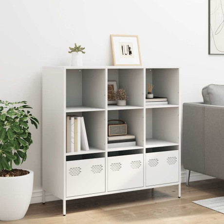 vidaXL Hoge kast 101,5x39x103,5 cm staal wit afbeelding3 - 1