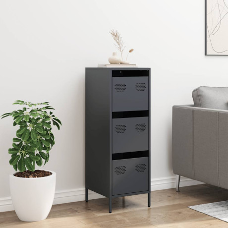 vidaXL Hoge kast 39x35x103,5 cm staal antracietkleurig afbeelding3 - 1