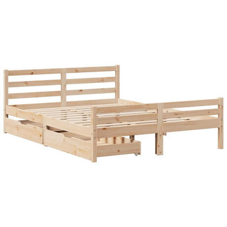 vidaXL Bedframe zonder matras massief grenenhout 135x190 cm afbeelding3 - 1