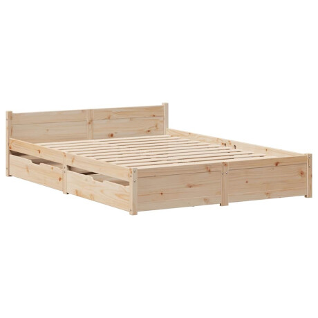 vidaXL Bedframe zonder matras massief grenenhout 135x190 cm afbeelding3 - 1
