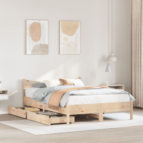 vidaXL Bedframe met lades massief grenenhout 140x200 cm afbeelding3 - 1