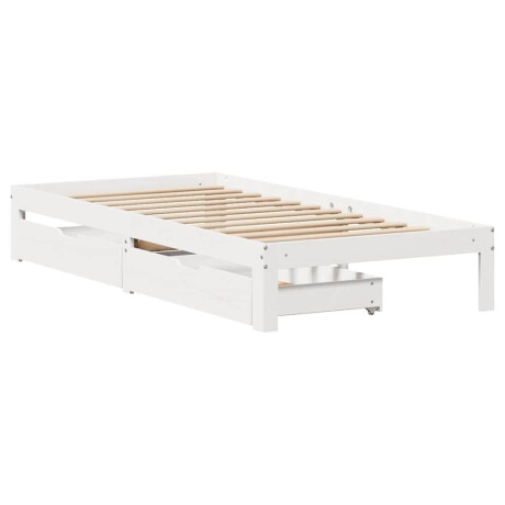 vidaXL Bedframe met lades massief grenenhout wit 90x190 cm afbeelding3 - 1