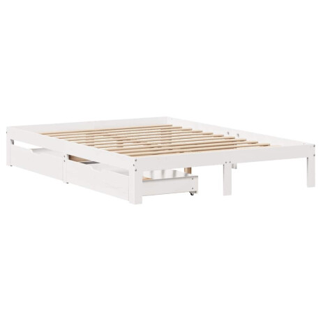 vidaXL Bedframe met lades massief grenenhout wit 120x190 cm afbeelding3 - 1