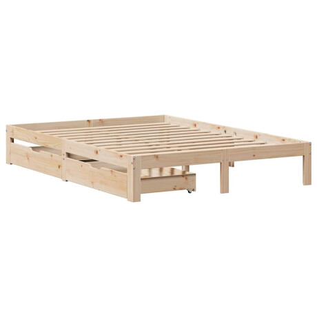 vidaXL Bedframe met lades massief grenenhout 140x190 cm afbeelding3 - 1