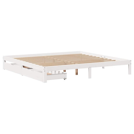 vidaXL Bedframe met lades massief grenenhout wit 200x200 cm afbeelding3 - 1