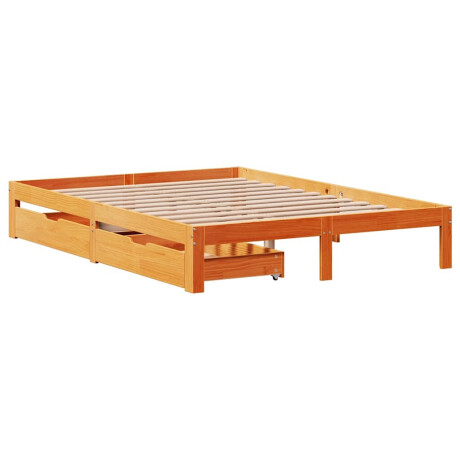 vidaXL Bedframe met lades massief grenenhout wasbruin 120x190 cm afbeelding3 - 1