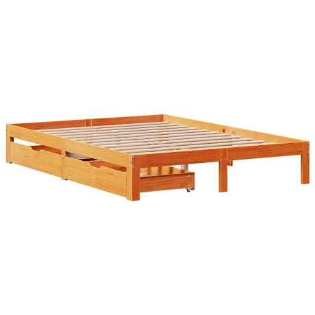 vidaXL Bedframe met lades massief grenenhout wasbruin 140x190 cm afbeelding3 - 1
