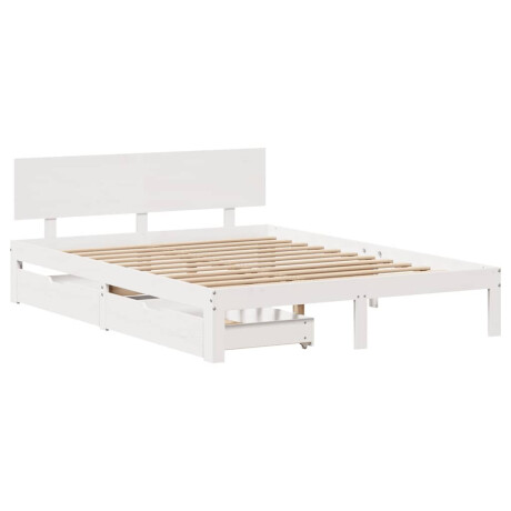 vidaXL Bedframe met lades massief grenenhout wit 120x190 cm afbeelding3 - 1