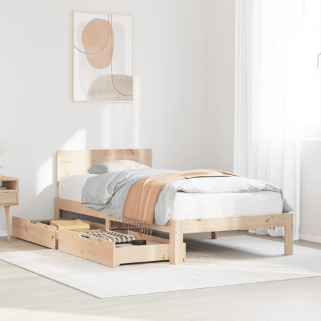 vidaXL Bedframe met lades massief grenenhout 90x200 cm afbeelding3 - 1