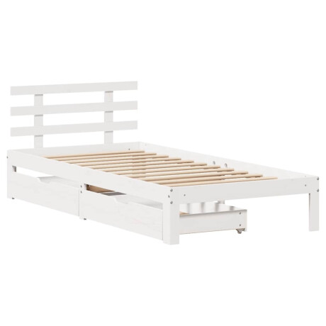 vidaXL Bedframe met lades massief grenenhout wit 90x190 cm afbeelding3 - 1