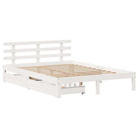 vidaXL Bedframe met lades massief grenenhout wit 140x190 cm afbeelding3 - 1