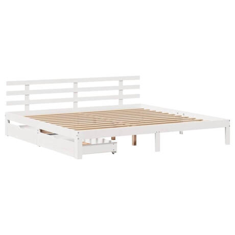 vidaXL Bedframe met lades massief grenenhout wit 200x200 cm afbeelding3 - 1