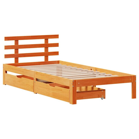 vidaXL Bedframe met lades massief grenenhout wasbruin 75x190 cm afbeelding3 - 1