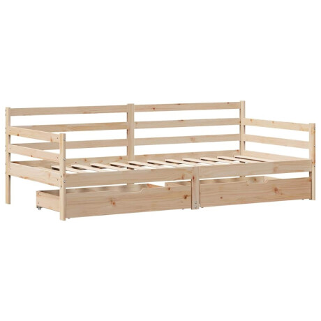 vidaXL Slaapbank met lades 80x200 cm massief grenenhout wit afbeelding3 - 1