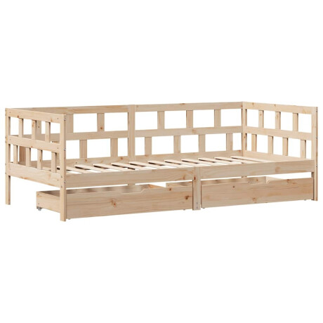 vidaXL Slaapbank met lades 90x200 cm massief grenenhout afbeelding3 - 1