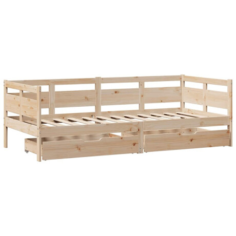 vidaXL Slaapbank met lades 90x190 cm massief grenenhout afbeelding3 - 1