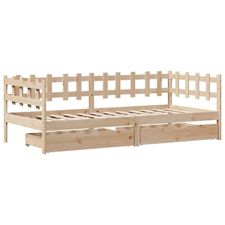 vidaXL Slaapbank met lades 90x190 cm massief grenenhout afbeelding3 - 1