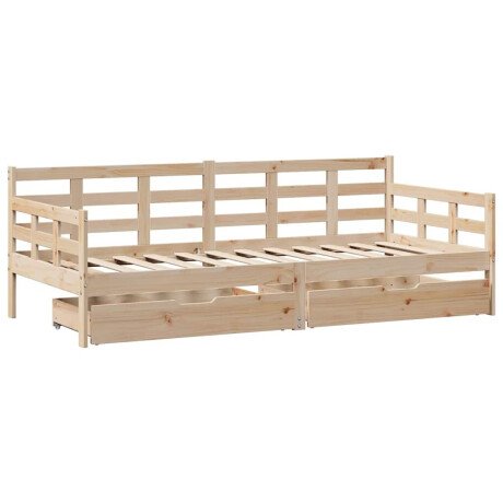 vidaXL Slaapbank met lades 90x190 cm massief grenenhout afbeelding3 - 1
