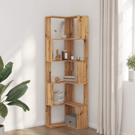 vidaXL Boekenkast 5-laags hoek 50x50x179 cm hout artisanaal eikenkleur afbeelding3 - 1