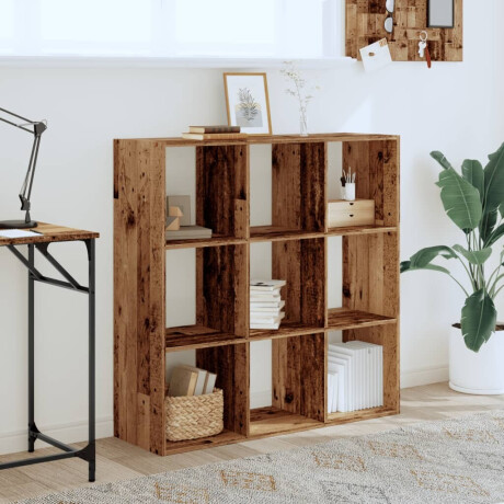 vidaXL Boekenkast 102x32x102 cm bewerkt hout oud houtkleurig afbeelding3 - 1
