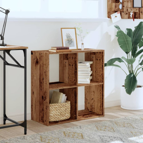 vidaXL Boekenkast 68,5x32x68,5 cm bewerkt hout oud houtkleurig afbeelding3 - 1