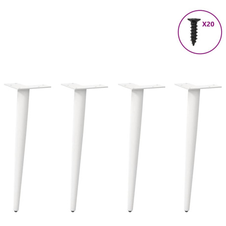 vidaXL Salontafelpoten conische vorm 4 st 30-31 cm staal wit afbeelding3 - 1