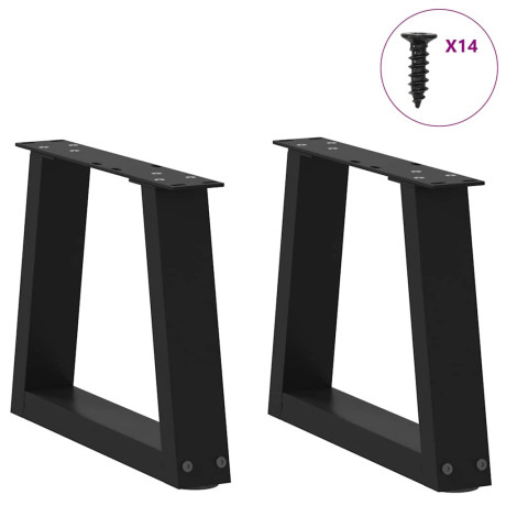 vidaXL Salontafelpoten 2 st V-vormig 40x(30-31,3) cm staal zwart afbeelding3 - 1