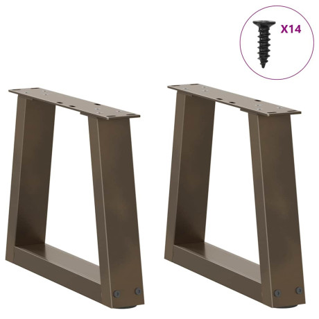 vidaXL Salontafelpoten 2 st V-vormig 40x(30-31,3) cm staal naturel afbeelding3 - 1