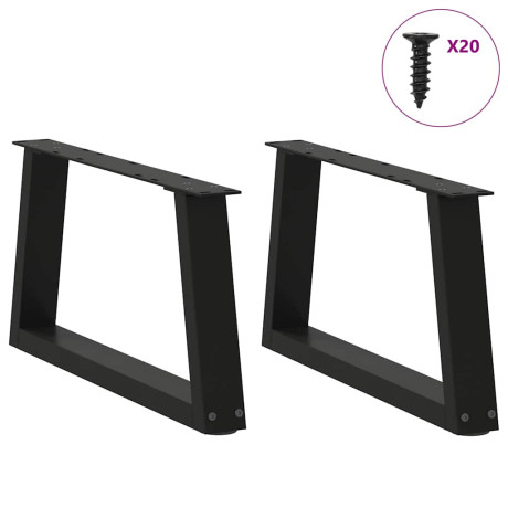 vidaXL Salontafelpoten 2 st V-vormig 50x(30-31,3) cm staal zwart afbeelding3 - 1