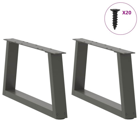 vidaXL Eettafelpoten 2 st V-vormig 50x(30-31,3) cm staal antraciet afbeelding3 - 1