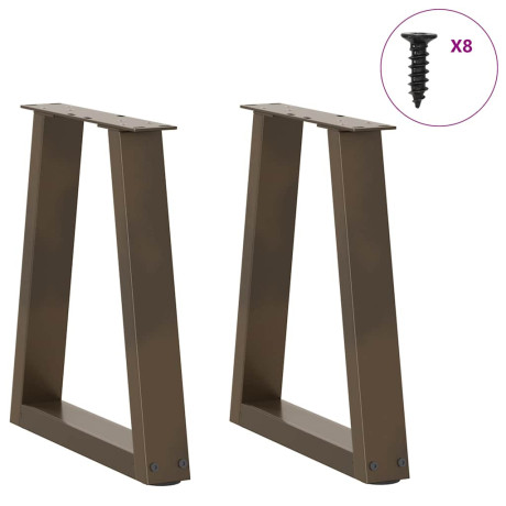 vidaXL Eettafelpoten 2 st V-vormig 28x(42-43,3) cm staal naturel afbeelding3 - 1