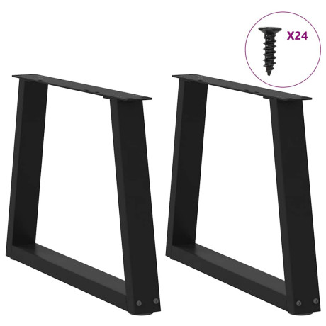 vidaXL Eettafelpoten 2 st V-vormig 60x(42-43,3) cm staal zwart afbeelding3 - 1