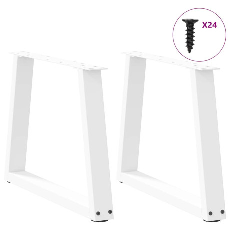 vidaXL Salontafelpoten 2 st V-vormig 60x(42-43,3) cm staal wit afbeelding3 - 1