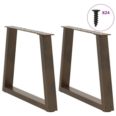vidaXL Eettafelpoten 2 st V-vormig 70x(42-43,3) cm staal naturel afbeelding3 - 1